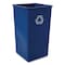 Rubbermaid Commercial 50 gal Square Recycling Bin, Satin Alum/Satin Alum, Plastic FG395973BLUE - alternate 4