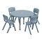Flash Furniture 5 PC Plastic Activity Table and 4 Chairs Set, 10.5 in Seat Height-Dusty Blue YU-YCX-0073-2-ROUND-TBL-DSTYBL-E-GG - alternate 5
