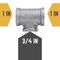 B & K 1 in. FIP each X 1 in. D FIP 3/4 in. D FIP Black Malleable Iron Reducing Tee 310URT-1134 - alternate 3