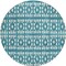 Homeroots 8' Teal Blue And Ivory Round Geometric Washable Indoor Outdoor Area Rug 613809 - alternate 6