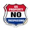 Signmission No Trespassing Shield Sign U.S. Property, 18 inch X 18 inch, Vinyl Decal, 2PK SHI-D-2PACK-18-411 - alternate 1