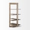 Homeroots 72" Brown Distressed Solid Wood Four Tier Corner Bookcase 392222 - alternate 5