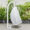 Leisuremod White Wicker Hanging 2 person Egg Swing Chair, Dark Grey ESCW-57DGR - alternate 4