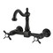 Kingston Brass Two-Handle Wall Mount Bridge Kitchen Faucet, Matte Black KS1260BEX - alternate 1