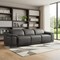 Homeroots 107" Dark Gray Italian Leather Reclining Metal USB Sofa 720280 - alternate 5