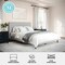 Martha Stewart Britta Queen Upholstered Platform Bed w/Rounded Headboard, Piped Detailing/Cushioned Siderails, Gry TW-3WDB01B-Q-GY-MS - alternate 6