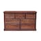 Homeroots 64" Brown Distressed Solid and Reclaimed Wood Seven Drawer Double Dresser 554673 - alternate 7