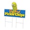 Signmission Pickle Chips 2 Die Cut Yard & Stake outdoor plastic coroplast window, C-DC-2436-Pickle Chips 219 C-DC-2436-Pickle Chips 219 - alternate 1