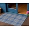 Homeroots 3' X 5' Gray Blue And Ivory Plaid Washable Indoor Outdoor Area Rug 597105 - alternate 1
