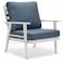 Leisuremod Walbrooke White Patio Conversation, Square Fire Pit with Slats Design & Tank Holder, Navy Blue WWS-27-20-57-31-NBU - alternate 4