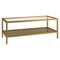 Homeroots 45" Clear And Gold Glass And Steel Coffee Table With Shelf 520911 - alternate 4