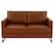 Leisuremod Lincoln Upholstered Leather Loveseat with Gold Frame, Cognac Tan LA55BR-L - alternate 5