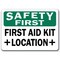 Signmission Safety Sign, 14 in Height, Plastic, 10 in Length, First Aid SF-First Aid - alternate 1