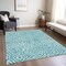 Homeroots 5' X 8' Teal Blue And Ivory Abstract Washable Indoor Outdoor Area Rug 599017 - alternate 7