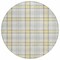Homeroots 8' Yellow And Gray Round Plaid Washable Indoor Outdoor Area Rug 601376 - alternate 6
