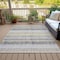 Homeroots 10' X 14' Black And Silver Striped Washable Indoor Outdoor Area Rug 632202 - alternate 5