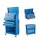 Homeroots Set of Two Blue Multi-Tier Steel Rolling Cabinet With Lid, 2PK 714590 - alternate 1