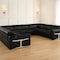 Homeroots Black Italian Leather Power Reclining U Shaped Eight Piece Corner Sectional With Console 634685 - alternate 7