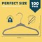 Lifemaster Gray Velvet Kids Hangers 100 Pack, 10.83" Non-Slip, Slim ABS, Swivel Hook & Notches LMVVBH100GY - alternate 4