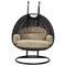 Leisuremod Mendoza Charcoal Wicker Hanging 2 person Egg Swing Chair with Taupe Cushions MSCCH-53TP - alternate 8