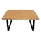Homeroots 39" Natural And Black Solid Wood And Iron Square Distressed Coffee Table 558160 - alternate 5