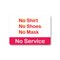Signmission Public Safety, No Shirt No Shoes No Mask No Service, 14in X 10in Rigid Plastic, OS-NS-P-1014-25351 OS-NS-P-1014-25351 - alternate 1