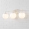 Jonathan Y Louis Parisian Globe 25" 3-Light Metal/Frosted Glass Modern Contemporary LED Vanity Light, Almond JYL3536C - alternate 7