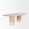Homeroots 94" Beige Solid Wood and Marble Trestle Base Dining Table 722714 - alternate 4