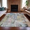 Homeroots 8' X 10' Blue Black And Copper Abstract Washable Indoor Outdoor Area Rug 630948 - alternate 7