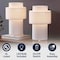 Jonathan Y Franklin 17.5 in. Modern Minimalist Fabric Stacked Cylinder LED Table Lamp, White, 2PK JYL5609A-SET2 - alternate 4