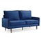 Homeroots 69" Blue Velvet Sofa With Dark Brown Legs 543722 - alternate 8