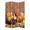 Homeroots 72" Brown Canvas Folding Three Panel Screen Room Divider 274860 - alternate 1