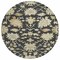 Homeroots 8' Black And Ivory Round Floral Washable Indoor Outdoor Area Rug 605189 - alternate 4