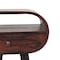 Homeroots 21" Walnut Solid Wood Oval One Drawer Nightstand 651529 - alternate 4