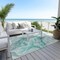 Homeroots 5' X 8' Teal Blue And Ivory Abstract Washable Indoor Outdoor Area Rug 617615 - alternate 5