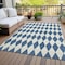 Homeroots 5' X 8' Navy Blue And Ivory Geometric Washable Indoor Outdoor Area Rug 577068 - alternate 4