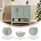 Flash Furniture Vega 36in. Vanity w/Sink, Cabinet w/Gold Hardware, Open Shelf & 3 Drawers, Marble Counter, Sage/Wht FS-VEGA36-KD-SG-HDGLD-GG - alternate 6