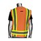 Pip ANSI Type R Class 2 Two-Tone Eleven Pocket Surveyors Vest, Solid Front/Mesh Back and "D" Ring Access 302-0500D-OR/4X - alternate 2