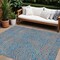 Homeroots 8' X 10' Teal Blue And Pink Abstract Washable Indoor Outdoor Area Rug 599841 - alternate 1