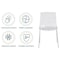 Leisuremod Astor Plastic Dining Chair with White Steel Base in Transparent Black, 4PK ACW-20TBL4 - alternate 6