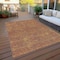 Homeroots 3' X 5' Copper And Ivory Geometric Washable Indoor Outdoor Area Rug 614065 - alternate 3
