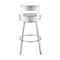 Armen Living Flynn 26in Swivel Counter Stool in Brushed Stainless Steel with Light Gray Faux Leather LCFLBABSLGRY26 - alternate 4