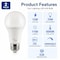 Euri Lighting A19 LED Bulbs, 12W, 1100 lm, 75W Eq., 5000K Cool White, E26, CEC, UL, 2PK EA19-12W5052CEC-2 - alternate 5