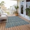 Homeroots 3' X 5' Teal Damask Washable Non Skid Indoor Outdoor Area Rug 563901 - alternate 4