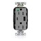 Leviton Lev-Lok HG/TR Dup USB A-C 15A 125V Gry M56AC-HGG - alternate 1