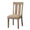 Homeroots Set of Two Natural and Brown Upholstered Fabric And Solid Wood Slat Back Dining Side Chairs, 2PK 573391 - alternate 6