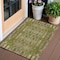 Homeroots 3' X 5' Olive Green Taupe And Beige Moroccan Washable Indoor Outdoor Area Rug 577205 - alternate 1