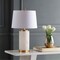 Jonathan Y Eliza 25.5" Contemporary Modern Alabaster Column LED Table Lamp w/ Nightlight Base, White/Gold Leaf JYL6203A - alternate 8