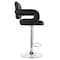 Elama Faux Leather Tufted Bar Stool in Brown with Chrome Base and Adjustable Height ELM-749-BRN - alternate 7