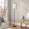 Homeroots 62" Black Reading Floor Lamp With White Frosted Glass Drum Shade 523407 - alternate 3